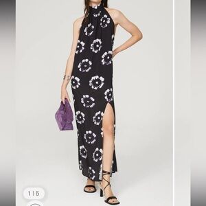 Busayo Hibiscus Floral Halter Maxi Dress